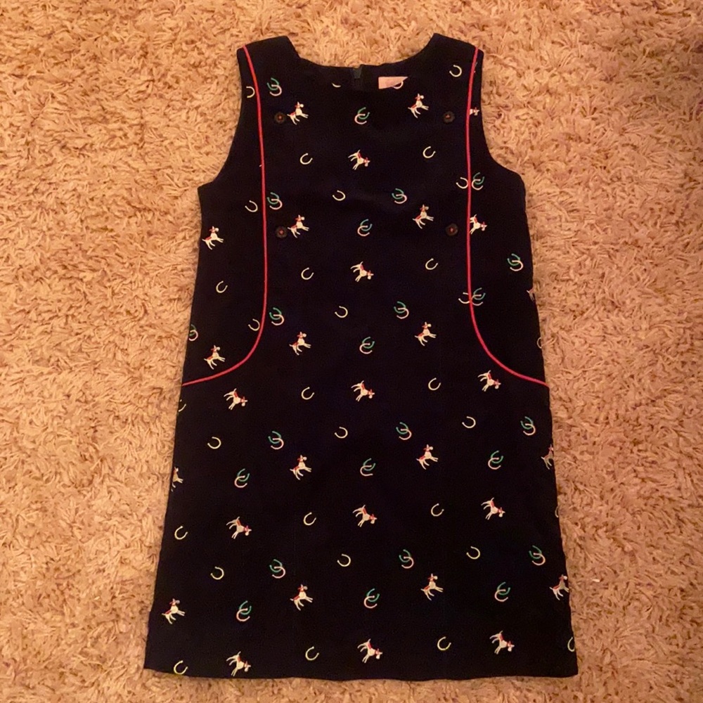 Lily Pulitzer dress with dogs and Horseshoes